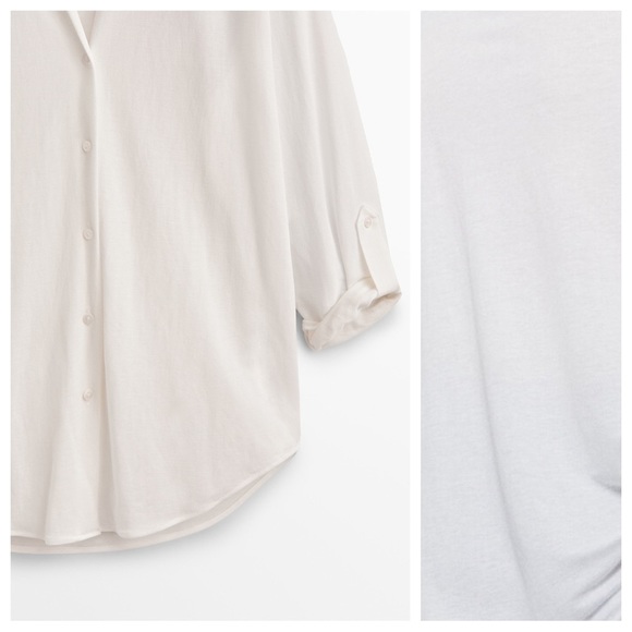NWT. Massimo Dutti White Viscose Blend Shirt/Blouse. Size XS. - Picture 6 of 10